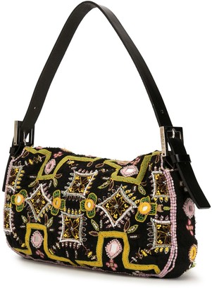 Fendi Pre Owned bead embroidered Mamma baguette hand bag