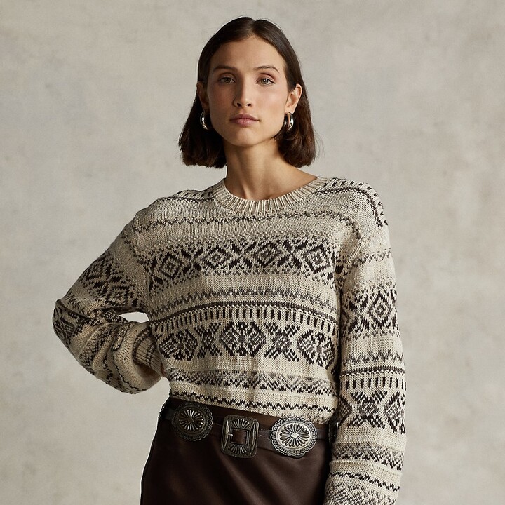 Ralph Lauren Fair Isle Blouson-Sleeve Sweater - ShopStyle
