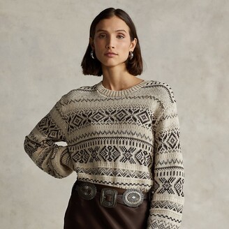 Ralph Lauren Fair Isle Blouson-Sleeve Sweater - ShopStyle