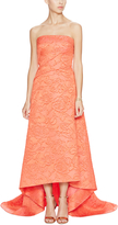 Thumbnail for your product : Monique Lhuillier Textured Strapless Gown with Extended Hem