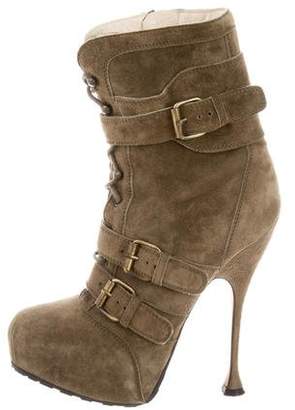 Brian Atwood Suede Platform Boots
