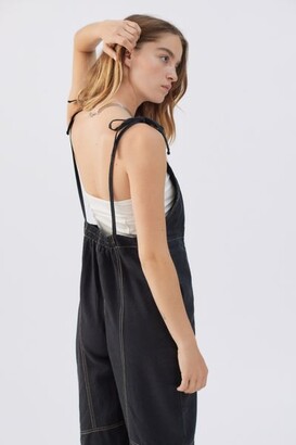Urban Outfitters Women Clothing Dungarees UO Harley Linen Backless Overall 