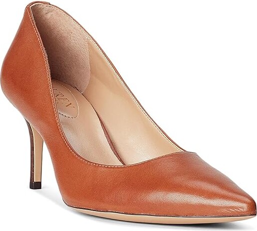Lauren Ralph Lauren Lanette Pump Women's Shoes Deep Saddle Tan : 7.5 B - Medium, Leather/Suede
