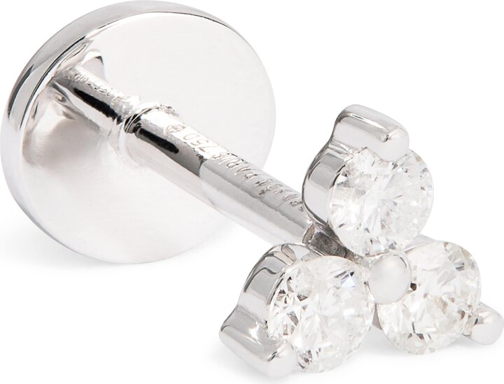 PERSÉE White Gold and Diamond Triangle Single Earring