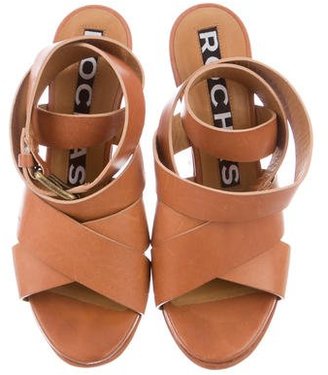 Rochas Leather Platform Sandals