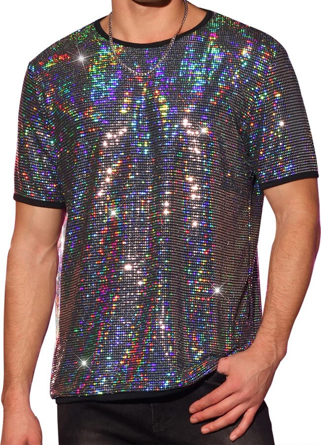Men Silver Shirt Metallic ShopStyle UK