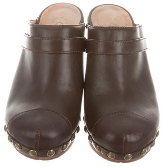 Chanel Leather Cap-Toe Clogs