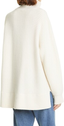 Rosetta Getty Rib Oversize High-Low Cashmere Sweater