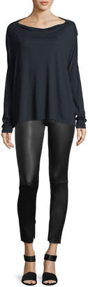 Vince Leather Zip-Cuffs Ankle Leggings