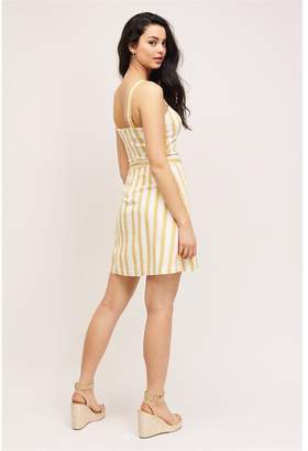 Dynamite Square Neck Cami Dress - FINAL SALE White & Yellow Stripe