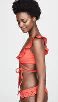 Thumbnail for your product : Beach Riot Red Ruffle Lauren Bikini Top