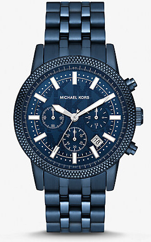 Michael Kors Stainless Blue Steel Chronograph Watch | ShopStyle