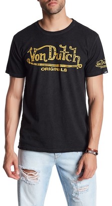 Von Dutch Vintage Wash Logo Print T-Shirt