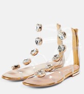 Thumbnail for your product : Giambattista Valli Embellished caged flat sandals