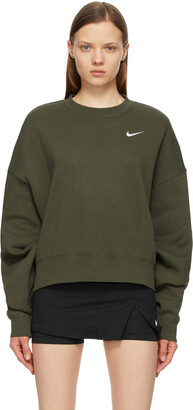 Nike Khaki Fleece Sportswear Essential Sweatshirt - ShopStyle