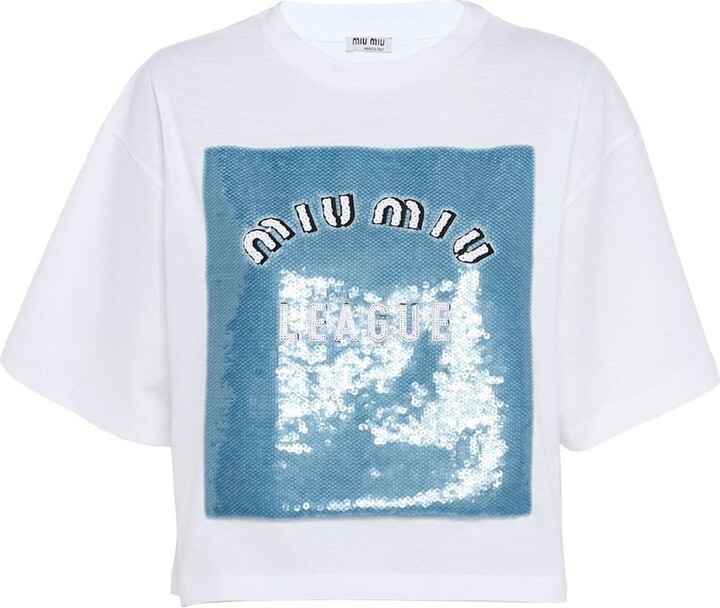 Miu Miu White Women's T-shirts | Shop the world's largest 