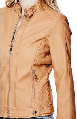 GUESS Women's Posha Faux-Leather Jacket