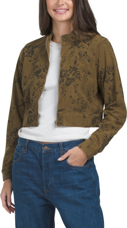 TJMAXX Cropped Floral Printed Jacket For Women, Polyester