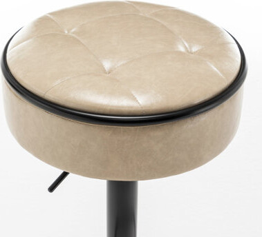 Of 2 Bar Stools In Brown, Adjustable Height And 360° Rotation For Brown Faux Leather, Swivel With Storage A Cozy Dining Room
