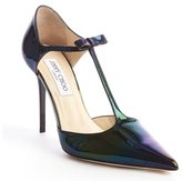 Thumbnail for your product : Jimmy Choo petrol patent leather 'Twain' t-strap pumps