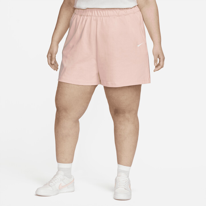Nike Women's Sportswear Jersey Shorts (Plus Size) in Pink - ShopStyle