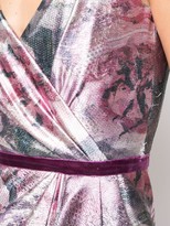 Thumbnail for your product : Marchesa Notte Shiny Floral Print Draped Gown