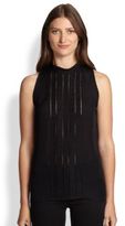 Thumbnail for your product : Alice + Olivia Noelle Silk Smocked-Stripe Top