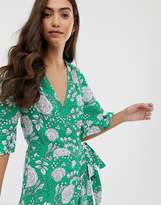Thumbnail for your product : Brave Soul Tall kea midi wrap dress in bold floral print