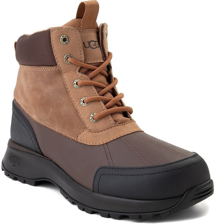 UGG Emmett 896876 Duck Boots Men's US 8 Chestnut Leather Waterproof Ankle DWA627