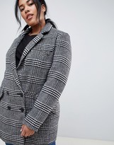 Thumbnail for your product : ASOS DESIGN Curve slim coat in check