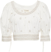 Thumbnail for your product : Ulla Johnson Zola Cropped Bead-embellished Cotton Top