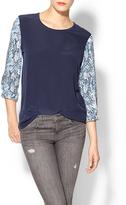 Thumbnail for your product : Equipment Liam Silk Tee With Contrast Sleeves
