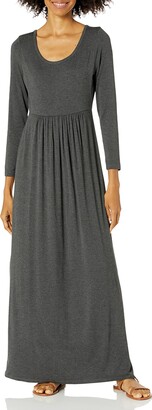Daily Ritual Amazon Brand Women's Jersey Long-Sleeve Empire-Waist Maxi Dress