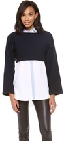 Thumbnail for your product : Derek Lam 10 Crosby Long Sleeve Crop Top