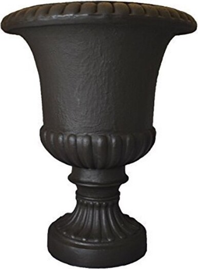 Tusco Products TuscoProductsOutdoorPlasticFlowerPlanterUrn,Espresso,26.5in