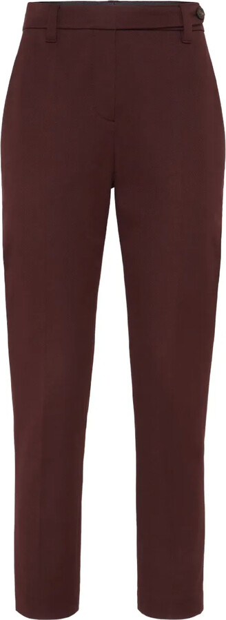 Brunello Cucinelli Button-Fastening Stretch-Cotton Trousers
