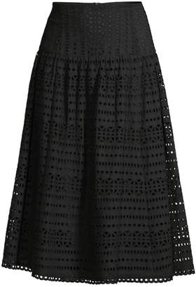 Nanette Lepore Lace Eyelet A-Line Skirt