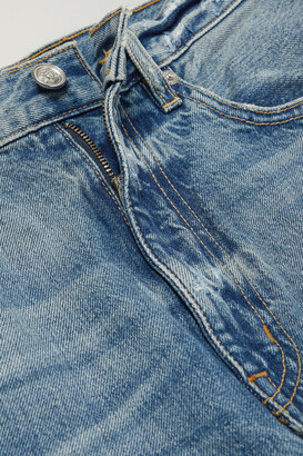 SLVRLAKE + Net Sustain London Distressed High-rise Straight-leg Jeans - Mid denim