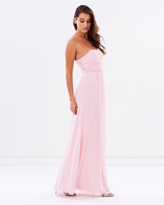 SKIVA Women's Pink Maxi dresses - Strapless Chiffon Evening Dress