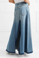 Thumbnail for your product : MM6 MAISON MARGIELA Frayed Denim Maxi Skirt - Mid denim