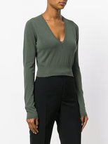 Thumbnail for your product : Rick Owens knit V-neck cropped sweater