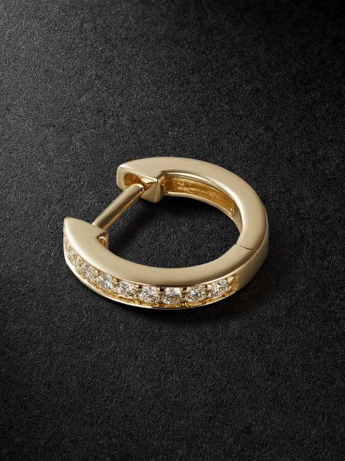 Sydney Evan 14-Karat Gold Diamond Single Hoop Earring