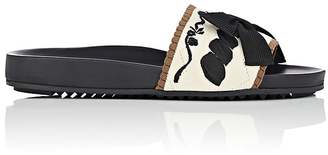 Fendi Women's Bow-Embellished Pointelle Slide Sandals