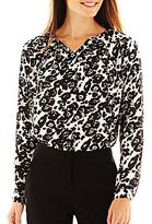 Thumbnail for your product : JCPenney Worthington Long-Sleeve Pleated Blouse