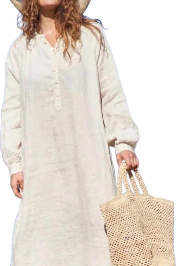 Cp Shades Gianna Linen Dress In White