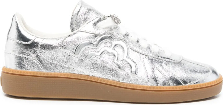 Maje Metallic Leather Sneakers
