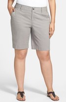 Thumbnail for your product : Sejour 'Megan' Stretch Cotton Bermuda Shorts (Plus Size)