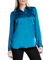 Thumbnail for your product : Go Silk Charmeuse Button-Front Blouse