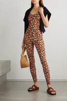 Thumbnail for your product : La DoubleJ Jazzercize Printed Stretch-jersey Jumpsuit - Orange