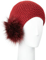 Thumbnail for your product : Inverni Fur Pom-Pom Beanie Hat